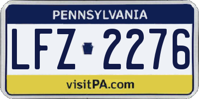 PA license plate LFZ2276
