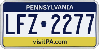 PA license plate LFZ2277