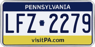 PA license plate LFZ2279