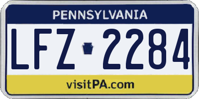 PA license plate LFZ2284