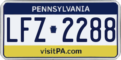 PA license plate LFZ2288