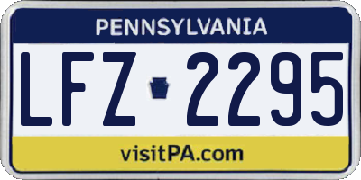 PA license plate LFZ2295