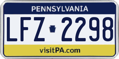 PA license plate LFZ2298