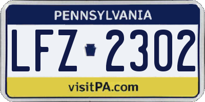 PA license plate LFZ2302