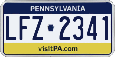 PA license plate LFZ2341