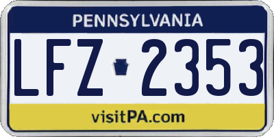 PA license plate LFZ2353