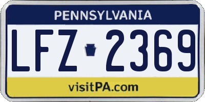 PA license plate LFZ2369
