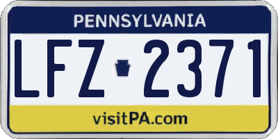 PA license plate LFZ2371