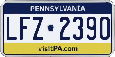 PA license plate LFZ2390