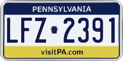 PA license plate LFZ2391