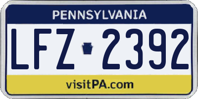 PA license plate LFZ2392