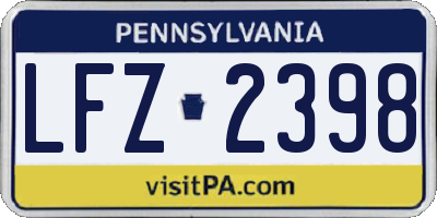 PA license plate LFZ2398