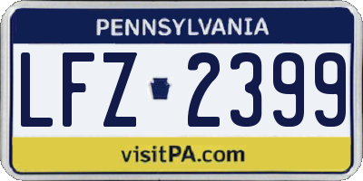 PA license plate LFZ2399
