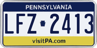 PA license plate LFZ2413
