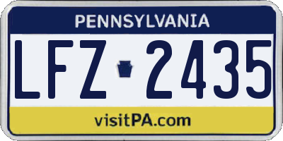 PA license plate LFZ2435