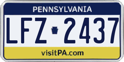 PA license plate LFZ2437