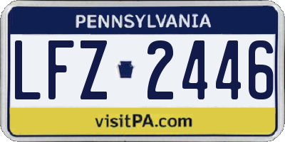 PA license plate LFZ2446