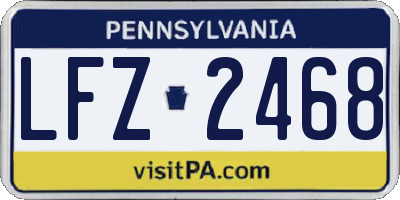 PA license plate LFZ2468