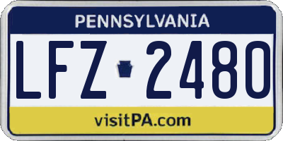 PA license plate LFZ2480
