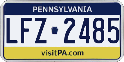 PA license plate LFZ2485