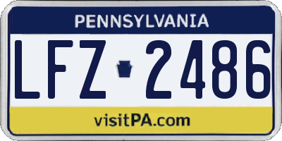 PA license plate LFZ2486
