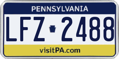 PA license plate LFZ2488