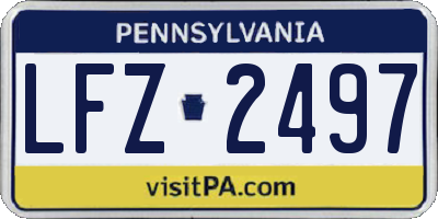 PA license plate LFZ2497