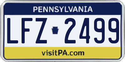 PA license plate LFZ2499