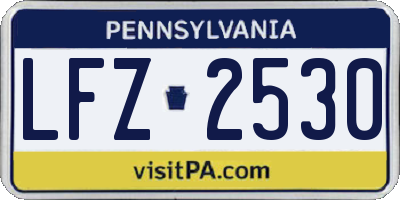 PA license plate LFZ2530