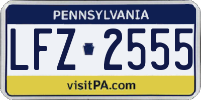 PA license plate LFZ2555