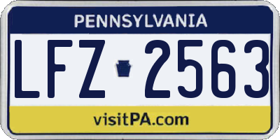 PA license plate LFZ2563