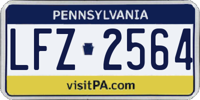 PA license plate LFZ2564