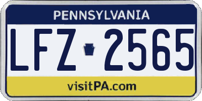 PA license plate LFZ2565