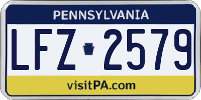 PA license plate LFZ2579