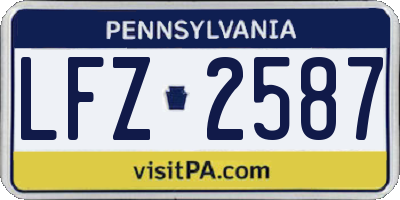 PA license plate LFZ2587