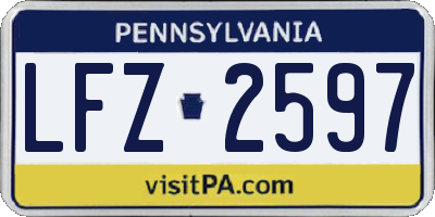 PA license plate LFZ2597