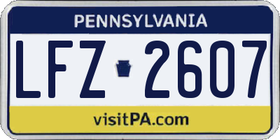 PA license plate LFZ2607