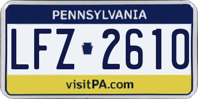 PA license plate LFZ2610