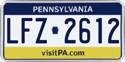 PA license plate LFZ2612