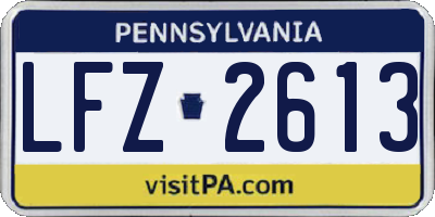 PA license plate LFZ2613