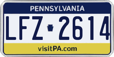 PA license plate LFZ2614