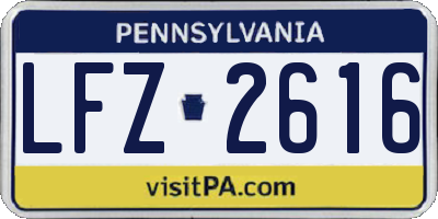 PA license plate LFZ2616
