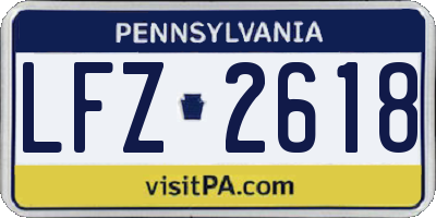 PA license plate LFZ2618
