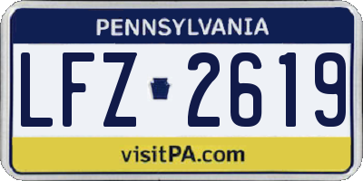 PA license plate LFZ2619