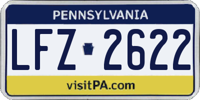 PA license plate LFZ2622
