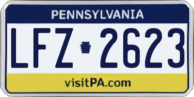 PA license plate LFZ2623