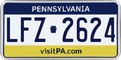 PA license plate LFZ2624
