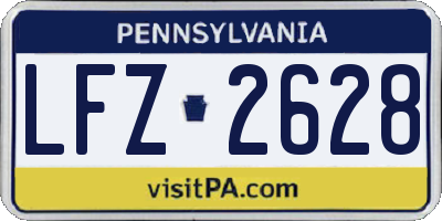 PA license plate LFZ2628