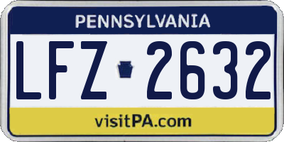 PA license plate LFZ2632