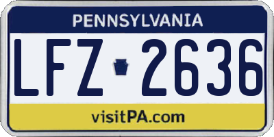 PA license plate LFZ2636